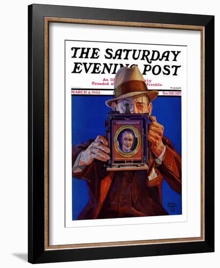 "Box Camera," Saturday Evening Post Cover, March 4, 1933-Charles Hargens-Framed Giclee Print