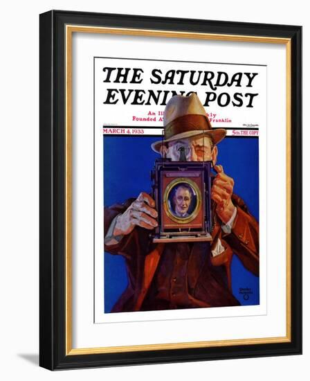 "Box Camera," Saturday Evening Post Cover, March 4, 1933-Charles Hargens-Framed Giclee Print