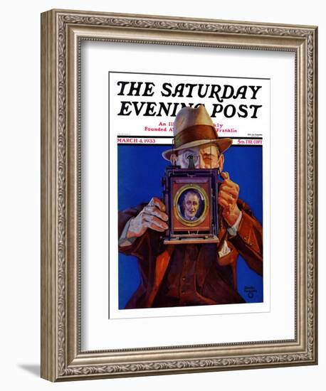 "Box Camera," Saturday Evening Post Cover, March 4, 1933-Charles Hargens-Framed Giclee Print