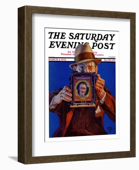 "Box Camera," Saturday Evening Post Cover, March 4, 1933-Charles Hargens-Framed Giclee Print