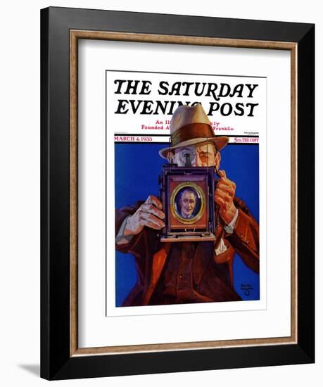 "Box Camera," Saturday Evening Post Cover, March 4, 1933-Charles Hargens-Framed Giclee Print