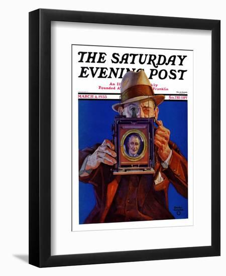 "Box Camera," Saturday Evening Post Cover, March 4, 1933-Charles Hargens-Framed Giclee Print