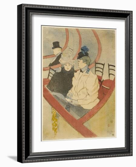 Box in the Grand Tier, 1897 (Litho Printed in Black, Orange-Red, Blue, Beige & Yellow on Cream Wove-Henri de Toulouse-Lautrec-Framed Giclee Print