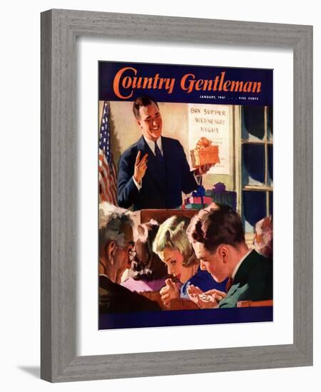 "Box Supper Night," Country Gentleman Cover, January 1, 1941-null-Framed Giclee Print