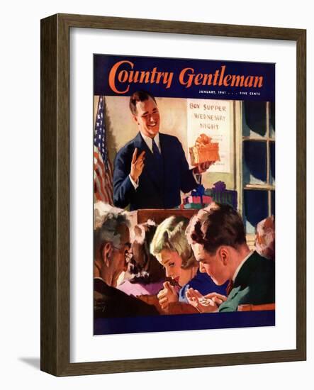 "Box Supper Night," Country Gentleman Cover, January 1, 1941-null-Framed Giclee Print
