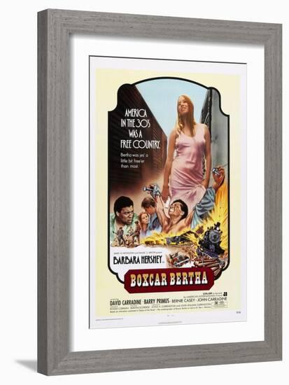 Boxcar Bertha, Center: Barbara Hershey, 1972-null-Framed Art Print