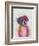 Boxer 1 Portrait Rainbow Splash-Fab Funky-Framed Art Print