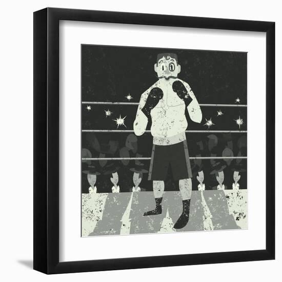 Boxer an Underdog Boxer Getting Ready to Fight-Retrorocket-Framed Art Print