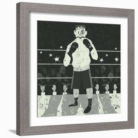 Boxer an Underdog Boxer Getting Ready to Fight-Retrorocket-Framed Art Print