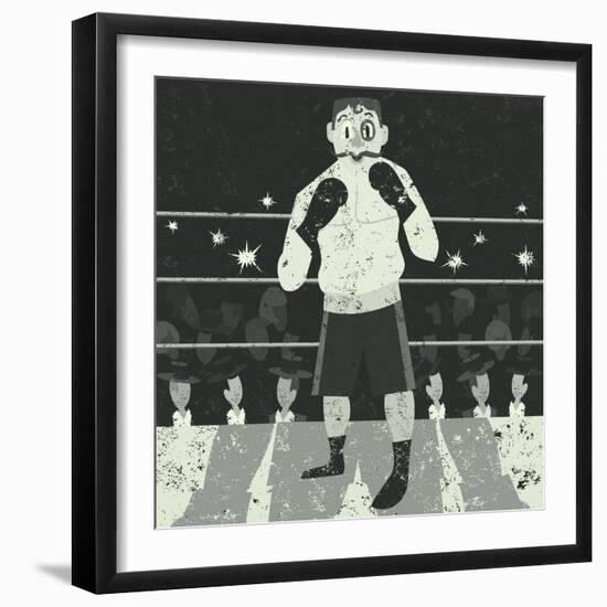 Boxer an Underdog Boxer Getting Ready to Fight-Retrorocket-Framed Art Print