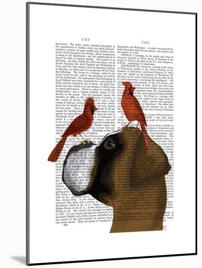 Boxer and Red Cardinals-Fab Funky-Mounted Art Print