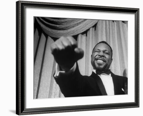 Boxer Archie Moore Demonstrating Punch-Alfred Eisenstaedt-Framed Premium Photographic Print