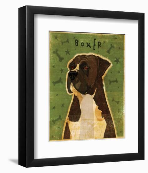 Boxer (Brindle)-John W^ Golden-Framed Art Print