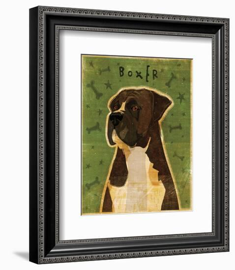 Boxer (Brindle)-John W^ Golden-Framed Art Print