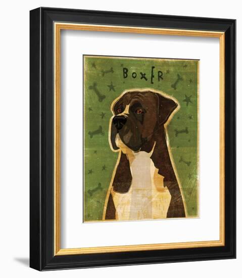 Boxer (Brindle)-John W^ Golden-Framed Art Print