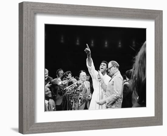 Boxer Cassius M. Clay, Aka Muhammad Ali, Proclaiming Himself the Greatest-null-Framed Premium Photographic Print