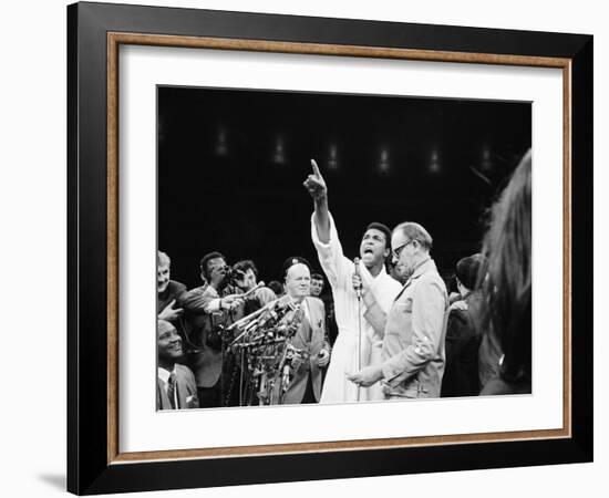 Boxer Cassius M. Clay, Aka Muhammad Ali, Proclaiming Himself the Greatest-null-Framed Premium Photographic Print