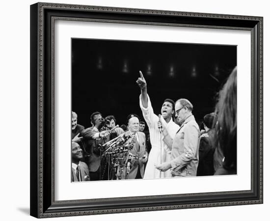 Boxer Cassius M. Clay, Aka Muhammad Ali, Proclaiming Himself the Greatest-null-Framed Premium Photographic Print