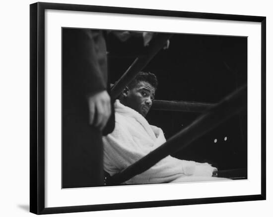 Boxer Floyd Patterson During His Bout with Ingemar Johansson-George Silk-Framed Premium Photographic Print