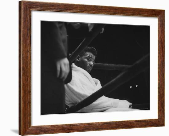 Boxer Floyd Patterson During His Bout with Ingemar Johansson-George Silk-Framed Premium Photographic Print