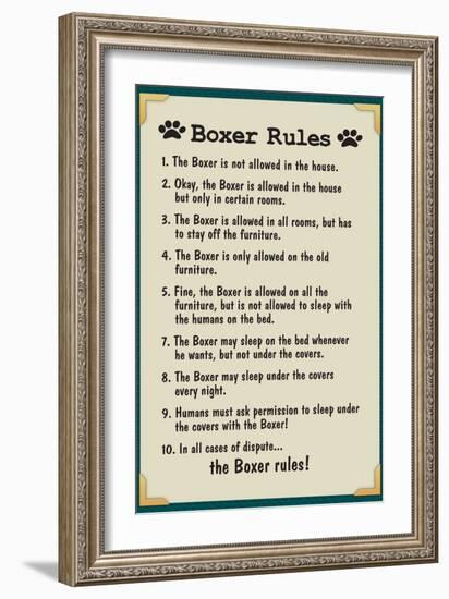 Boxer House Rules-null-Framed Art Print