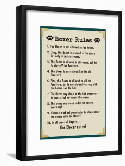 Boxer House Rules-null-Framed Art Print