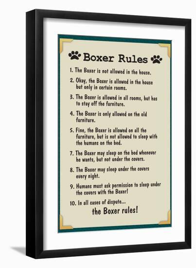 Boxer House Rules-null-Framed Art Print