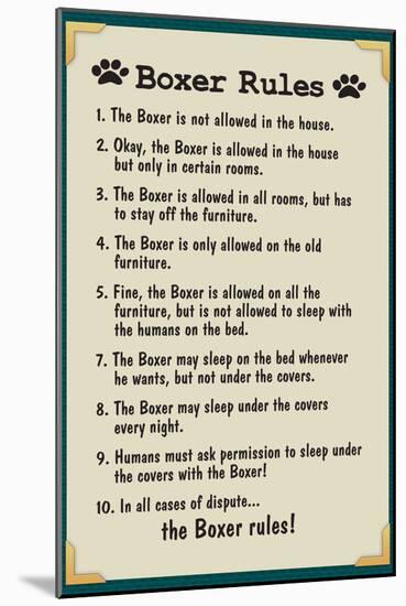 Boxer House Rules-null-Mounted Art Print