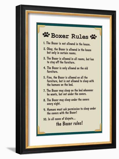 Boxer House Rules-null-Framed Art Print