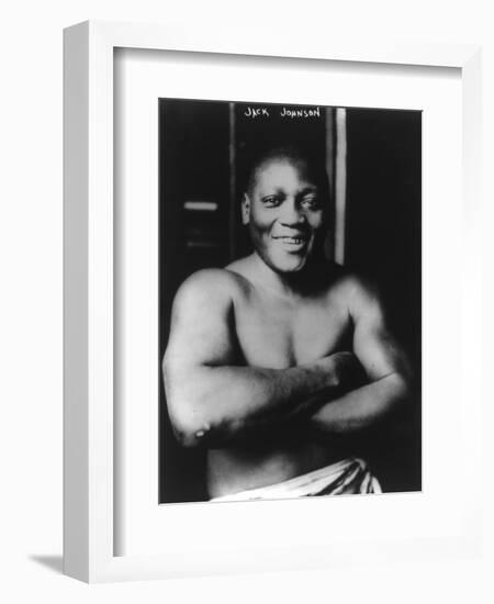 Boxer Jack Johnson Photograph-Lantern Press-Framed Art Print