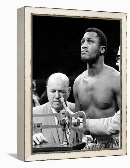 Boxer Joe Frazier at the Weigh in for His Fight Against Muhammad Ali-John Shearer-Framed Premier Image Canvas