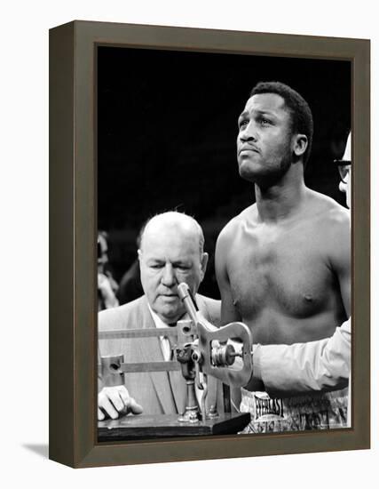 Boxer Joe Frazier at the Weigh in for His Fight Against Muhammad Ali-John Shearer-Framed Premier Image Canvas