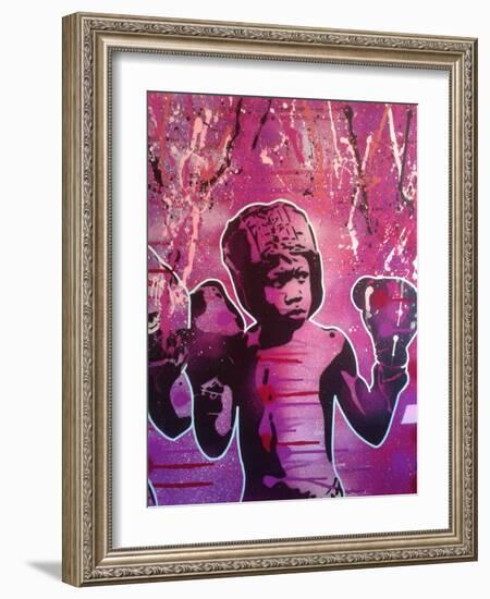 Boxer Kid 2-Abstract Graffiti-Framed Giclee Print