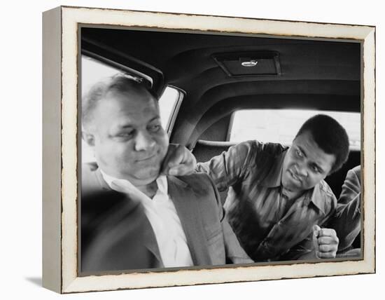 Boxer Muhammad Ali Clowning Around with His Trainer Bundini Brown-John Shearer-Framed Premier Image Canvas