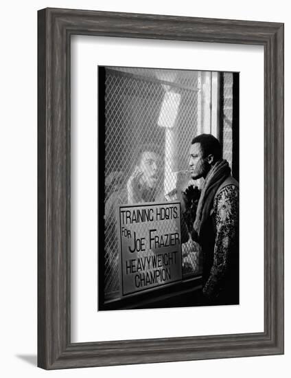 Boxer Muhammad Ali Taunting Boxer Joe Frazier During Training for Their Fight-John Shearer-Framed Photographic Print