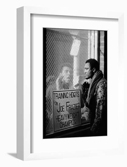 Boxer Muhammad Ali Taunting Boxer Joe Frazier During Training for Their Fight-John Shearer-Framed Photographic Print