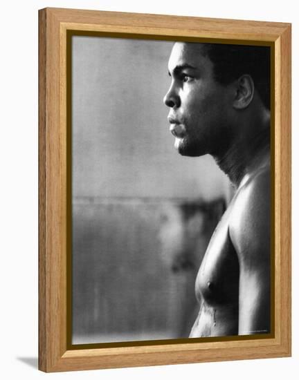 Boxer Muhammad Ali Training for a Fight Against Joe Frazier-John Shearer-Framed Premier Image Canvas