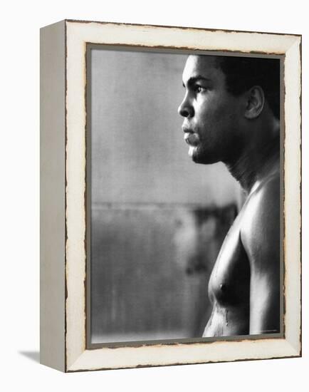 Boxer Muhammad Ali Training for a Fight Against Joe Frazier-John Shearer-Framed Premier Image Canvas