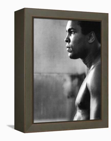 Boxer Muhammad Ali Training for a Fight Against Joe Frazier-John Shearer-Framed Premier Image Canvas