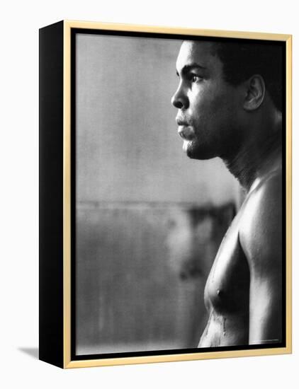Boxer Muhammad Ali Training for a Fight Against Joe Frazier-John Shearer-Framed Premier Image Canvas