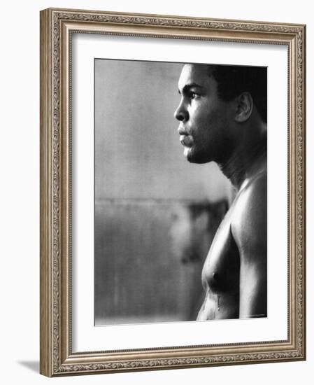 Boxer Muhammad Ali Training for a Fight Against Joe Frazier-John Shearer-Framed Premium Photographic Print