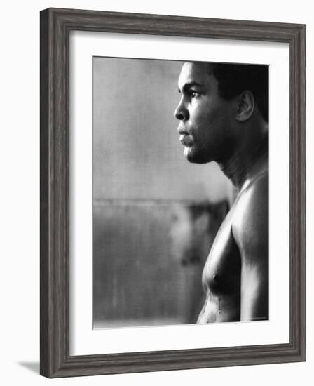 Boxer Muhammad Ali Training for a Fight Against Joe Frazier-John Shearer-Framed Premium Photographic Print