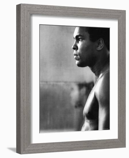 Boxer Muhammad Ali Training for a Fight Against Joe Frazier-John Shearer-Framed Premium Photographic Print