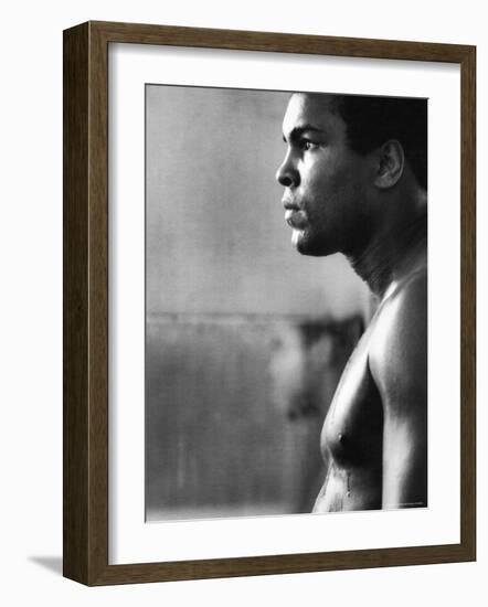 Boxer Muhammad Ali Training for a Fight Against Joe Frazier-John Shearer-Framed Premium Photographic Print