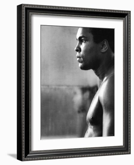 Boxer Muhammad Ali Training for a Fight Against Joe Frazier-John Shearer-Framed Premium Photographic Print