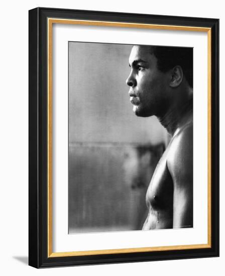 Boxer Muhammad Ali Training for a Fight Against Joe Frazier-John Shearer-Framed Premium Photographic Print