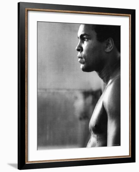 Boxer Muhammad Ali Training for a Fight Against Joe Frazier-John Shearer-Framed Premium Photographic Print