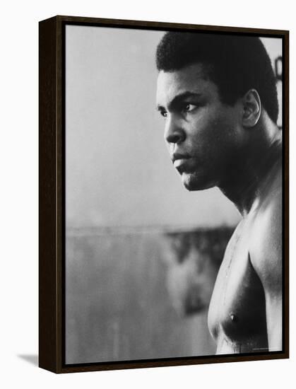 Boxer Muhammad Ali Training for a Fight Against Joe Frazier-John Shearer-Framed Premier Image Canvas