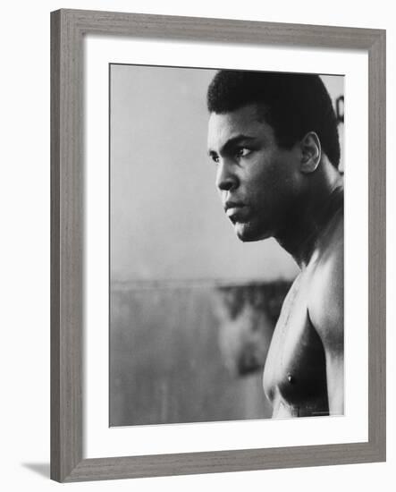 Boxer Muhammad Ali Training for a Fight Against Joe Frazier-John Shearer-Framed Premium Photographic Print