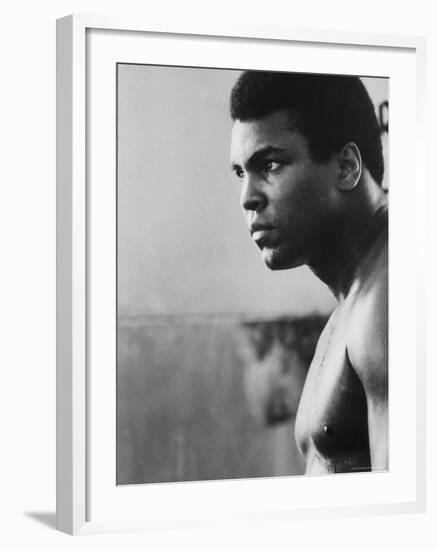 Boxer Muhammad Ali Training for a Fight Against Joe Frazier-John Shearer-Framed Premium Photographic Print